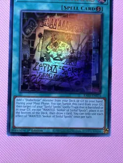 Yugioh WANTED: Seeker of Sinful Spoils (UR) RA03-EN074 NM pack fresh - Image 3