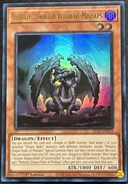 Yu-Gi-Oh! - Nebulus, Dragon Ruler of Mishaps - (ALIN-EN019) 1st Ed, UR, NM - Image 1