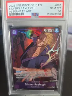 2025 One Piece - Carrying On His Will OP13-066 Silvers Rayleigh Alt Art PSA 10 - Image 3