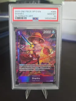 2025 One Piece - Carrying On His Will OP13-065 Young Shanks Alt Art PSA 10 - Image 1