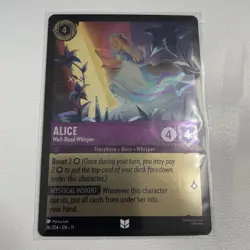 Disney Lorcana TCG Winterspell 36/204 FOIL Alice Well-Read Whisper Uncommon - Image 1