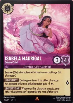 45/204 ISABELA MADRIGAL GOLDEN CHILD URSULAS RETURN RARE DISNEY LORCANA CARD - Image 1