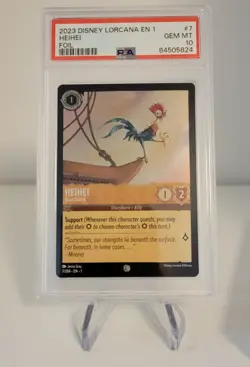Disney Lorcana HEIHEI Boat Snack FOIL 7/204 PSA 10 GEM MINT Error/Pre-Errata - Image 1