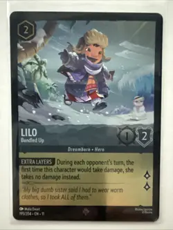 Disney Lorcana Winterspell #195/204 Lilo - Bundled Up Cold Foil NM - Image 1