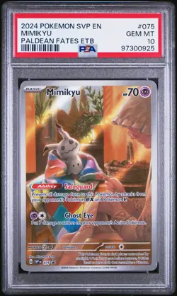 2024 POKEMON PALDEAN FATES ELITE TRAINER BOX SVP EN-SV #075 MIMIKYU PSA 10 - Image 1