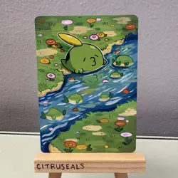 Gulpin Original Altered Pokemon TCG Hand Painted Card 1 of 1 Signed by Artist - Image 1