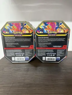 Mega Charizard X and Y Tins Sealed 2026 Set of 2 Pokemon TCG Phantasmal Flames - Image 2