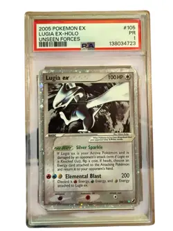 2005 POKEMON EX UNSEEN FORCES #105 LUGIA EX-HOLO PSA 1. PLEASE SEE DESCRIPTION - Image 1