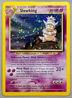 Pokemon Slowking #14/111 Holo Rare - 2000 Unlimited Neo Genesis - HP (Damaged) - Image 1