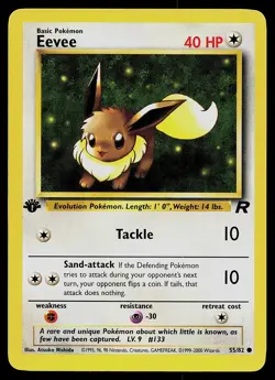Pokemon Card - Eevee Team Rocket 55/82 Common 1st Edition - Image 1