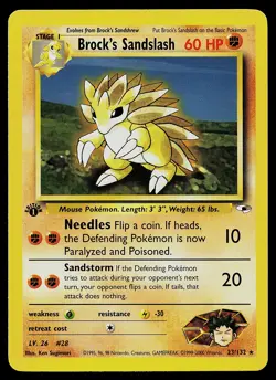 Pokemon Card - Brock's Sandslash 1st Edition Gym Heroes 23/132 Rare - Image 1