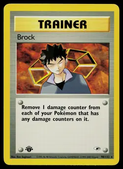 Pokemon Card - Brock 1st Edition Gym Heroes 98/132 Rare - Image 1