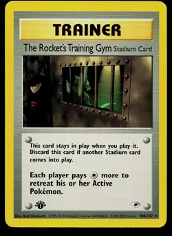 Pokemon Card - The Rocket's Training Gym 1st Edition Gym Heroes 104/132 Rare - Image 1