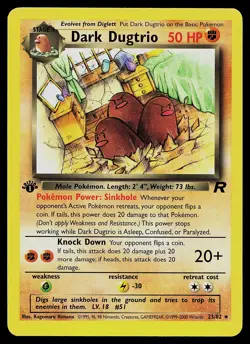 Pokemon Card - Dark Dugtrio 1st Edition Team Rocket 23/82 Rare - Image 1