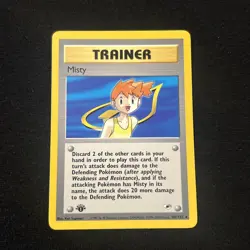 Pokemon TCG Gym Heroes 1st Edition 102/132 Misty Trainer Rare NM -g - Image 1
