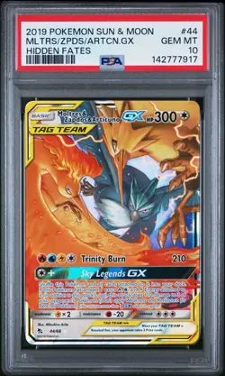PSA 10 MOLTRES & ZAPDOS & ARTICUNO GX 44/68 HIDDEN FATES POKEMON 😍 - Image 1