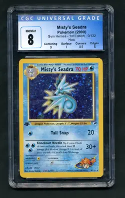 2000 POKEMON GYM HEROES HOLO-1ST EDITION #9 MISTY'S SEADRA CGC 8 - Image 1