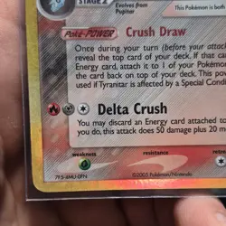 Pokemon Tyranitar Delta Species Reverse Holo EX Delta Species 16/113 - Image 3