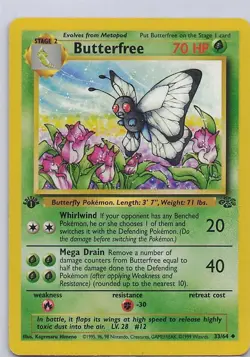 Butterfree 33/64 Uncommon Jungle Pokemon 1st Edition Moderately Played - Image 1
