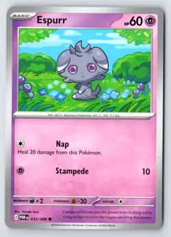 Espurr 033/088 ME03: Perfect Order Pokemon TCG (FREE S&H) - Image 1