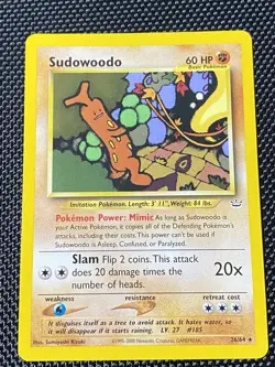 Sudowoodo 26/64 Neo Revelation Regular 2000 WotC Rare Pokemon TCG NM/MT Vintage - Image 1