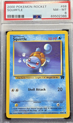 2000 Pokemon Team Rocket Squirtle #68/82 Regular PSA NM-MT 8 - Image 1