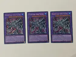 Yugioh - Egyptian God Slime x 3 - 1st Edition Secret Rare LP - Free Holo Card A - Image 1