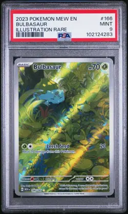 Pokemon 151 ENGLISH - BULBASAUR - ILLUSTRATION RARE - 166/165 - PSA 9 - Image 1