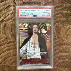2022 ONE PIECE OP01-ROMANCE DAWN ALTERNATE ART #120 SHANKS PSA 10 - Image 1