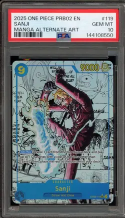 One Piece CCG Sanji PRB02 Manga Alternate Art OP06-119 PSA 10 Gem Mint - Image 1