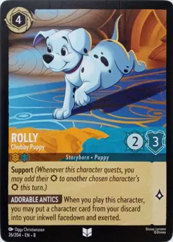 26/204 ROLLY CHUBBY PUPPY EN8 UNCOMMON DISNEY LORCANA CARD - Image 1