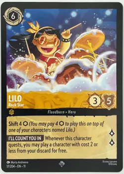 17/204 LORCANA NORMAL LILO ROCK STAR SWIPER WINTERSPELL - SET 11 - SUPER RARE NM - Image 1