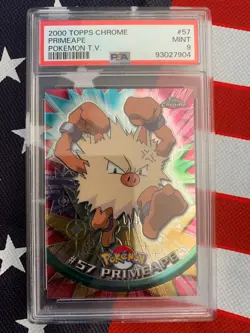 PSA 2000 Topps Chrome Pokemon, PRIMEAPE- POKEMON T.V. #57 Clean Card - Image 1