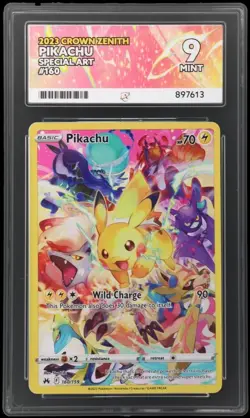Pokemon Pikachu TCG Holo Card Secret, 160/159 Crown Zenith Edition Ace 9 - Image 1