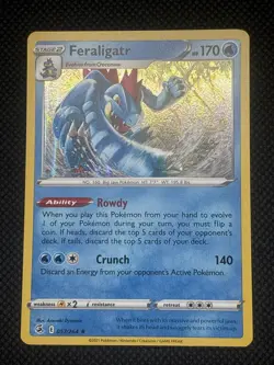 Pokemon Feraligatr TCG 057/264 Fusion Strike Rare Holo Card NM - Image 1