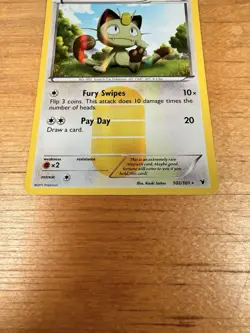 Meowth - 102/101 - Pokemon Noble Victories Black & White Secret Rare Card LP - Image 2