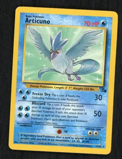 Pokemon Articuno 17/62 Fossil Unlimited Non-Holo Card LP - Image 1