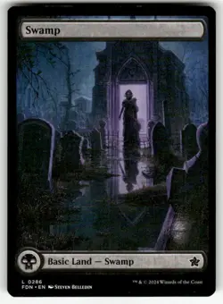 SWAMP (0286) FULL ART LAND #286 MTG FOUNDATIONS - Image 1