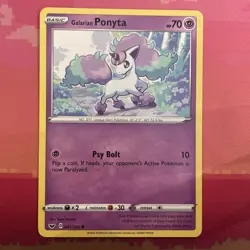 Pokemon Card Galarian Ponyta Sword & Shield Common 081/202 Near Mint - Image 1
