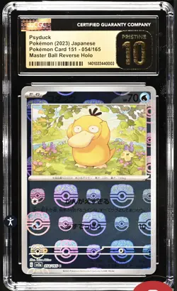 POKEMON JAPANESE 151 PSYDUCK MASTER BALL REVERSE HOLO 054/165 CGC 10 PRISTINE - Image 1