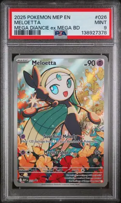 Meloetta Pokemon Mep En-Me Black Star Promo MEP026 PSA 9 - Image 1
