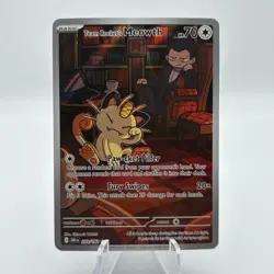 Pokemon TCG T Destined Rivals Team Rocket's Meowth Illustration Rare 203/182 - Image 1