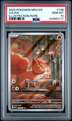 2025 POKEMON MEG EN-MEGA EVOLUTION ILLUSTRATION RARE #138 VULPIX PSA 10 - Image 1