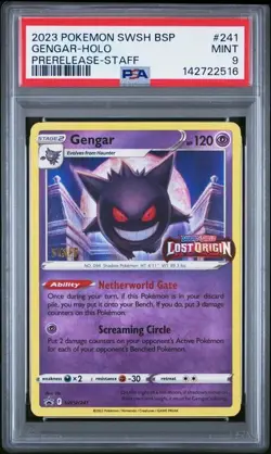 GENGAR Sword & Shield Staff Black Star Promo Prerelease #241 PSA 9 Pokemon - Image 1
