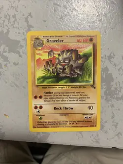 Pokemon TCG Graveler Fossil 37 Regular Unlimited Uncommon - Image 1