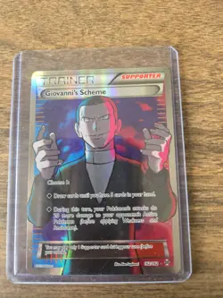 Pokemon Giovanni's Scheme Full Art Holo Ultra Rare Trainer Breakthrough 162/162 - Image 1