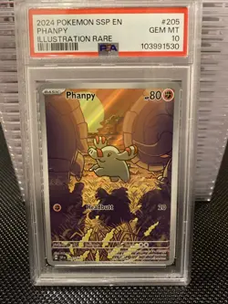 2024 POKEMON SSP EN-SURGING SPARKS ILLUSTRATION RARE #205 PHANPY PSA 10 - Image 1