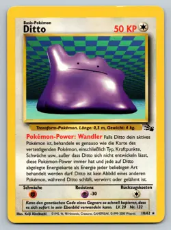 Pokemon Ditto 18/62 Fossil Regular - HP - Non Holo - German - Image 1