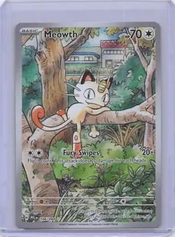 Meowth 106/094 Holo Illustration Rare Pokemon 2025 Phantasmal Flames - Image 1