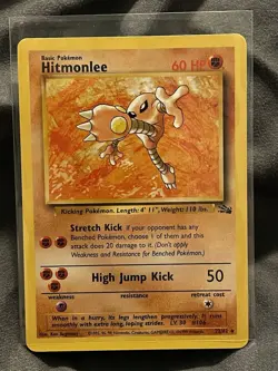 Pokemon TCG Hitmonlee 22/62 Fossil Rare LP Non Holo - Image 1